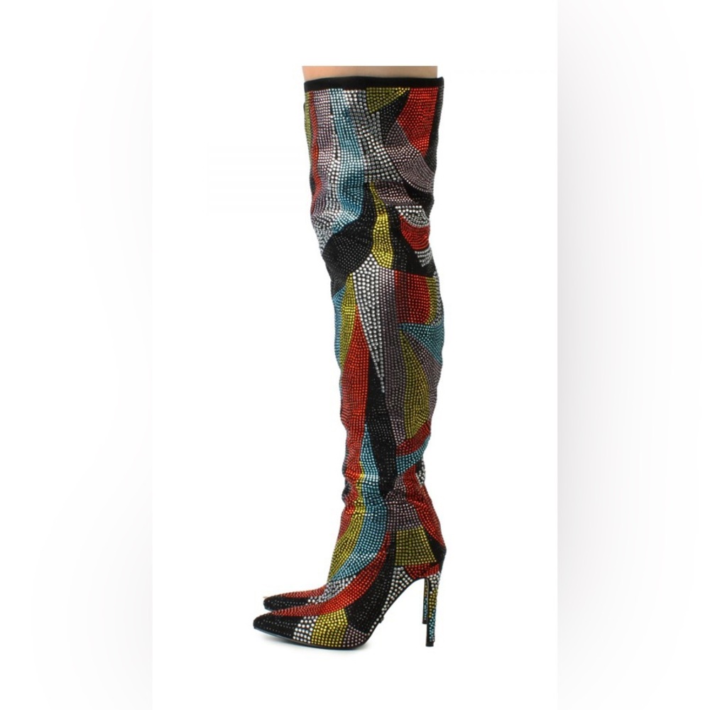 NEW Colorful Rhinestone Boots